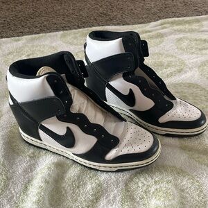 Black white Nike wedge sneakers
